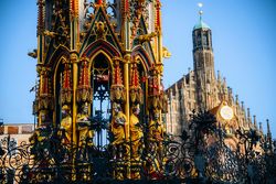 Evening view of a historic European city